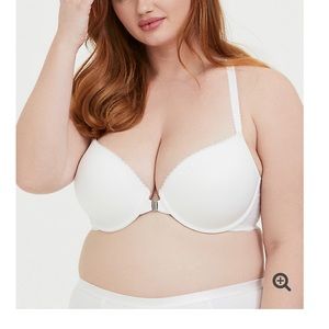 White microfiber push-up racerback bra